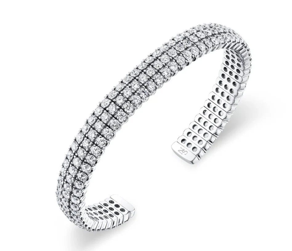 Norman Silverman 18k White Gold Diamond Cuff