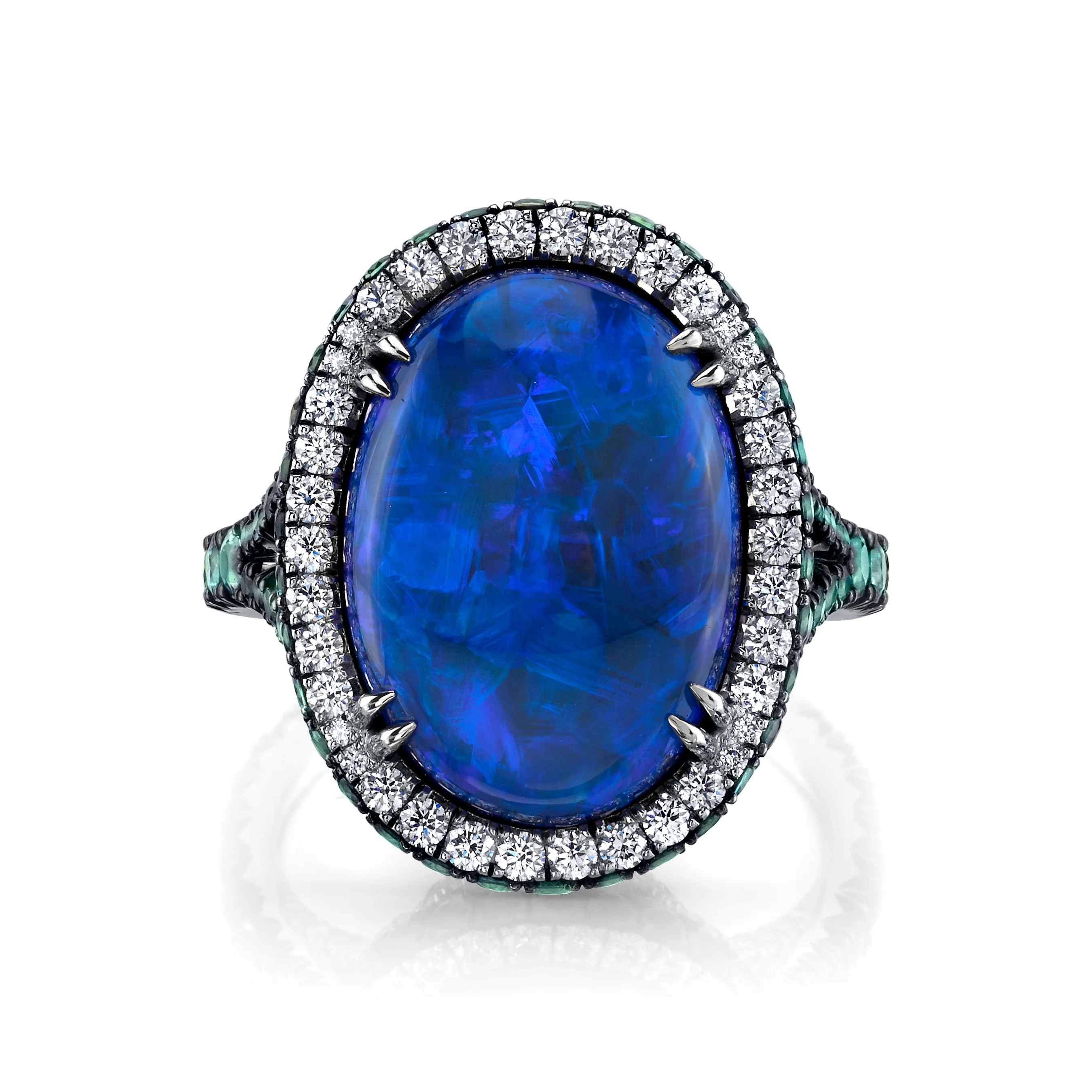 Omi Prive Platinum Colored Gemstone & Diamond Ring