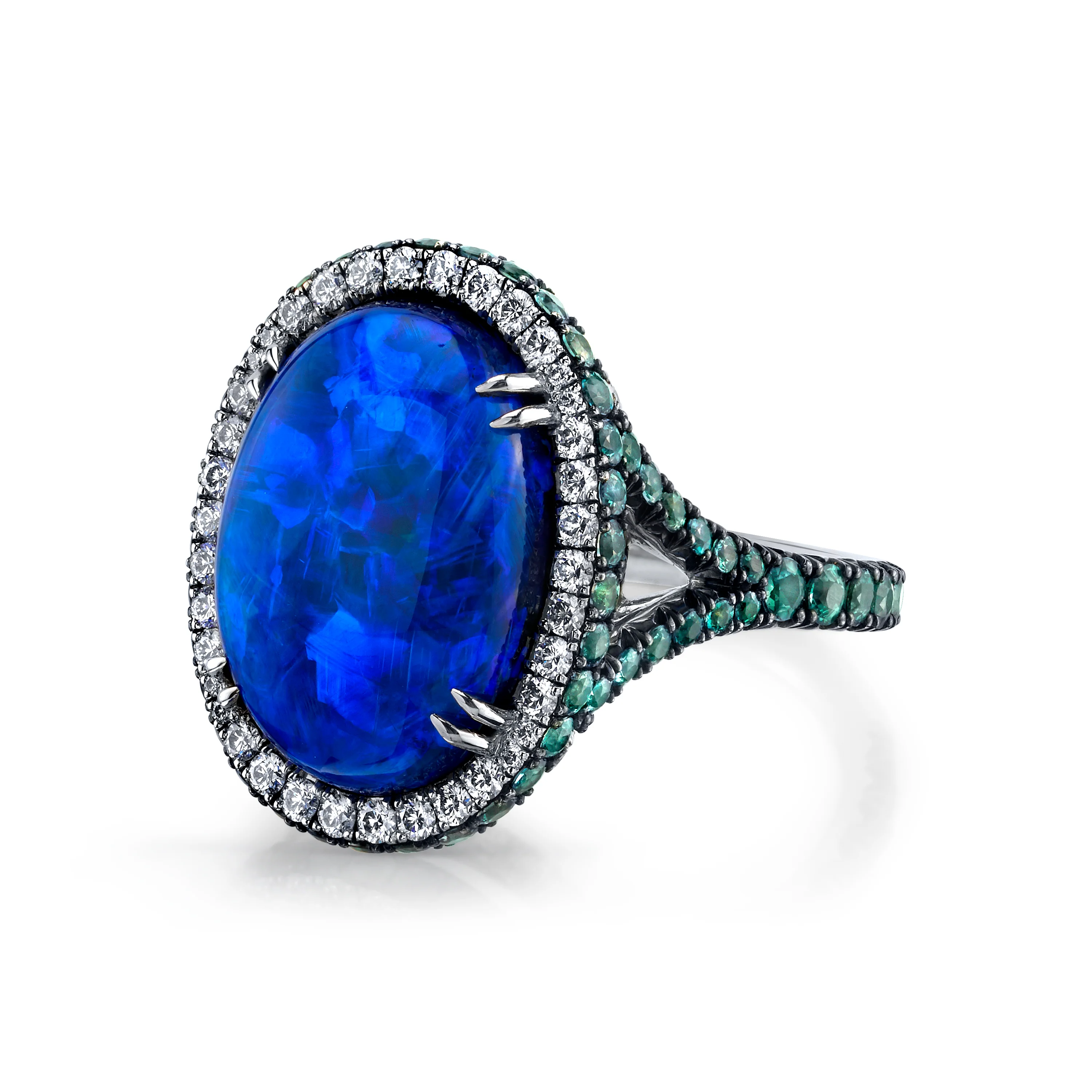 Omi Prive Platinum Colored Gemstone & Diamond Ring - Image 2