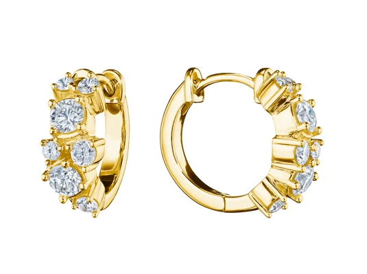 Penny Preville 18k Yellow Gold Confetti Diamond Hoop Earrings