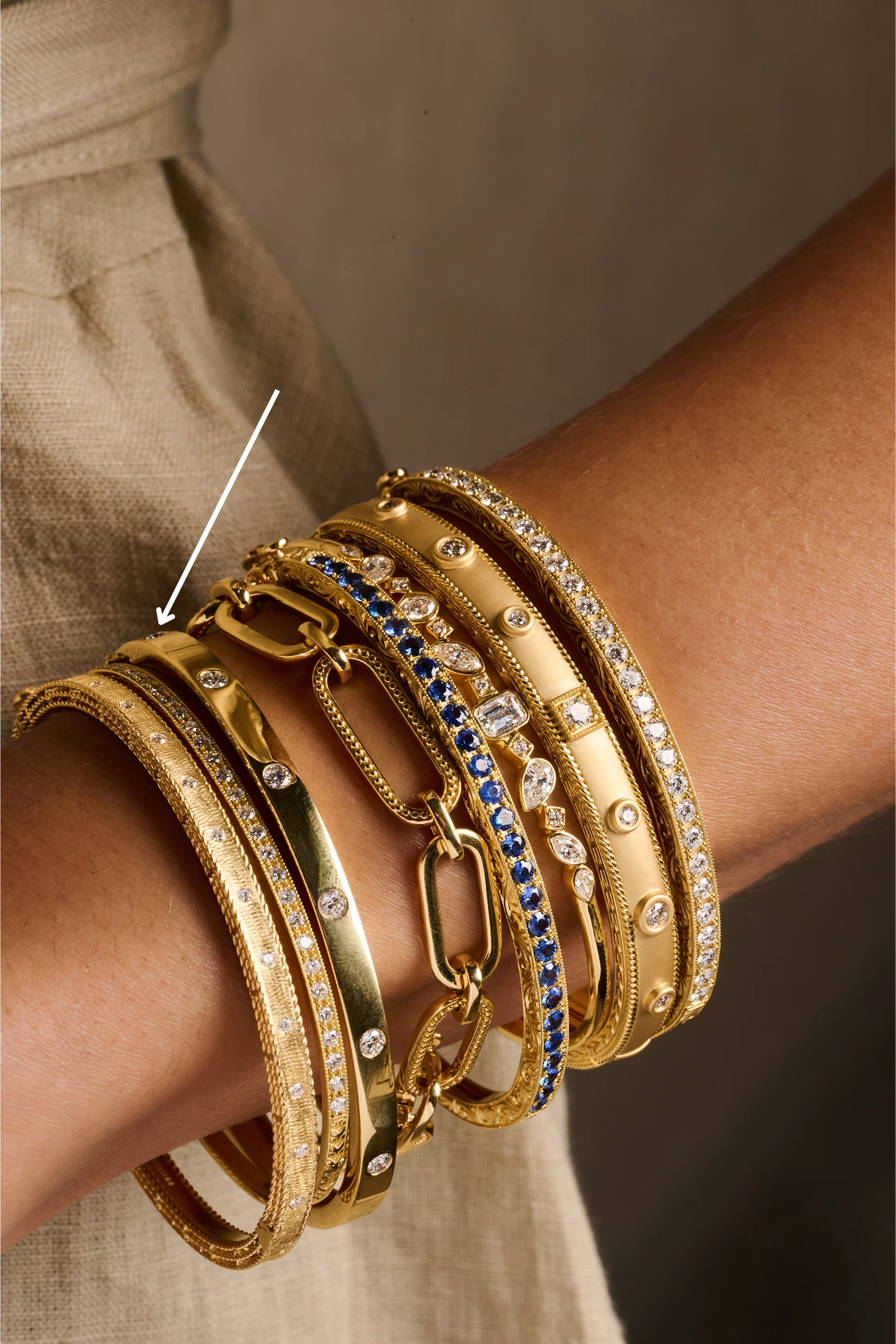 18k Yellow Gold Diamond Bracelet - Image 2