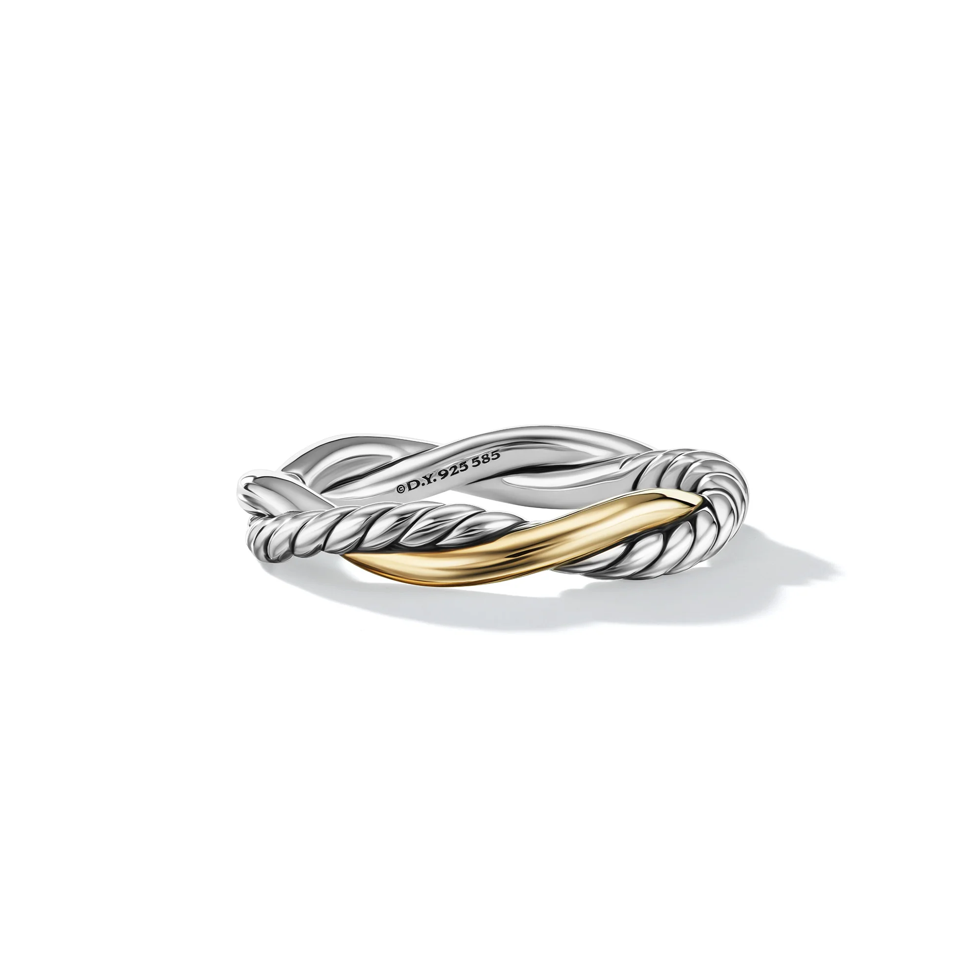 David Yurman Petite Infinity Band Ring In Sterling Silver With 14k Yellow Gold, 4mm