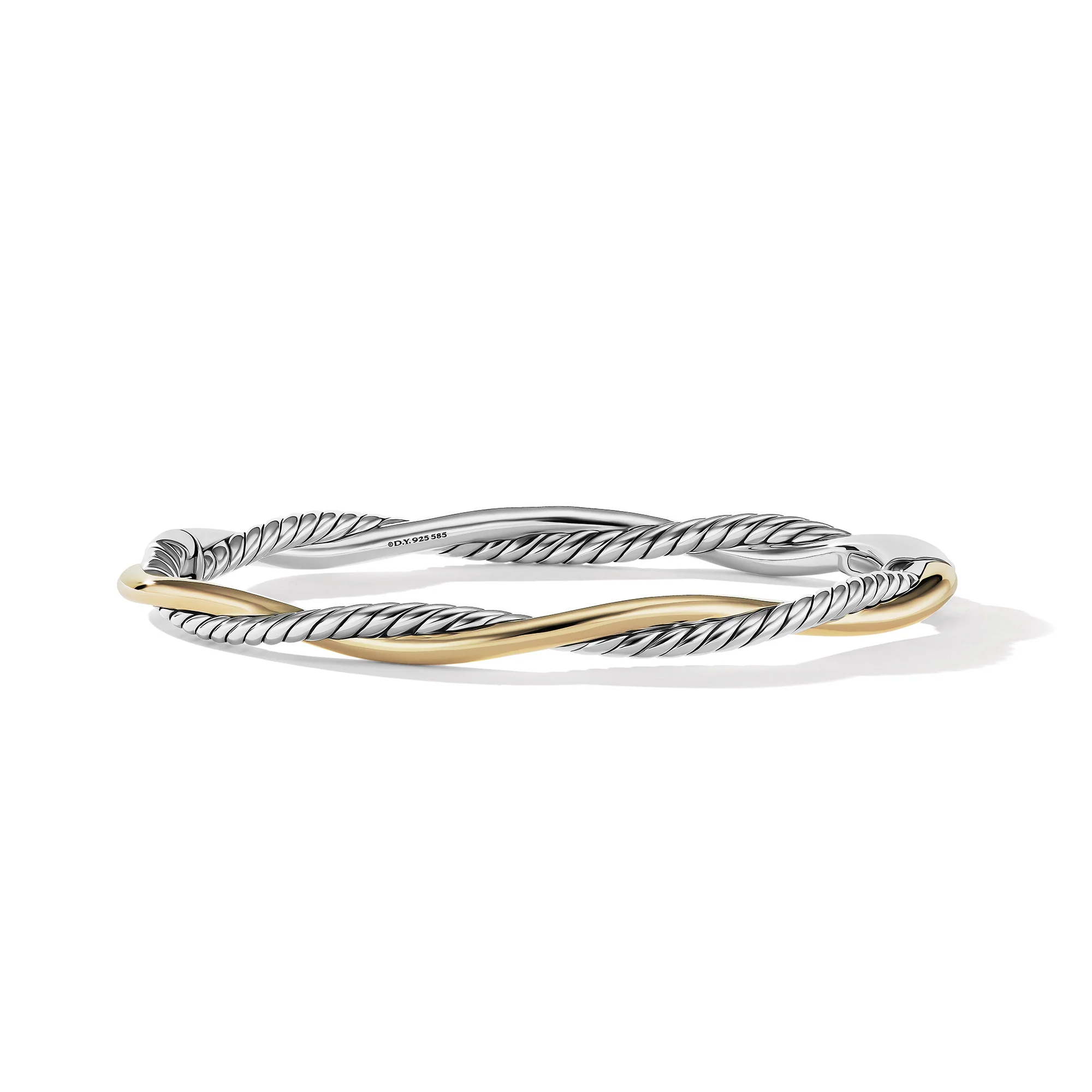 David Yurman Petite Infinity Bracelet In Sterling Silver With 14k Yellow Gold, 4.4mm