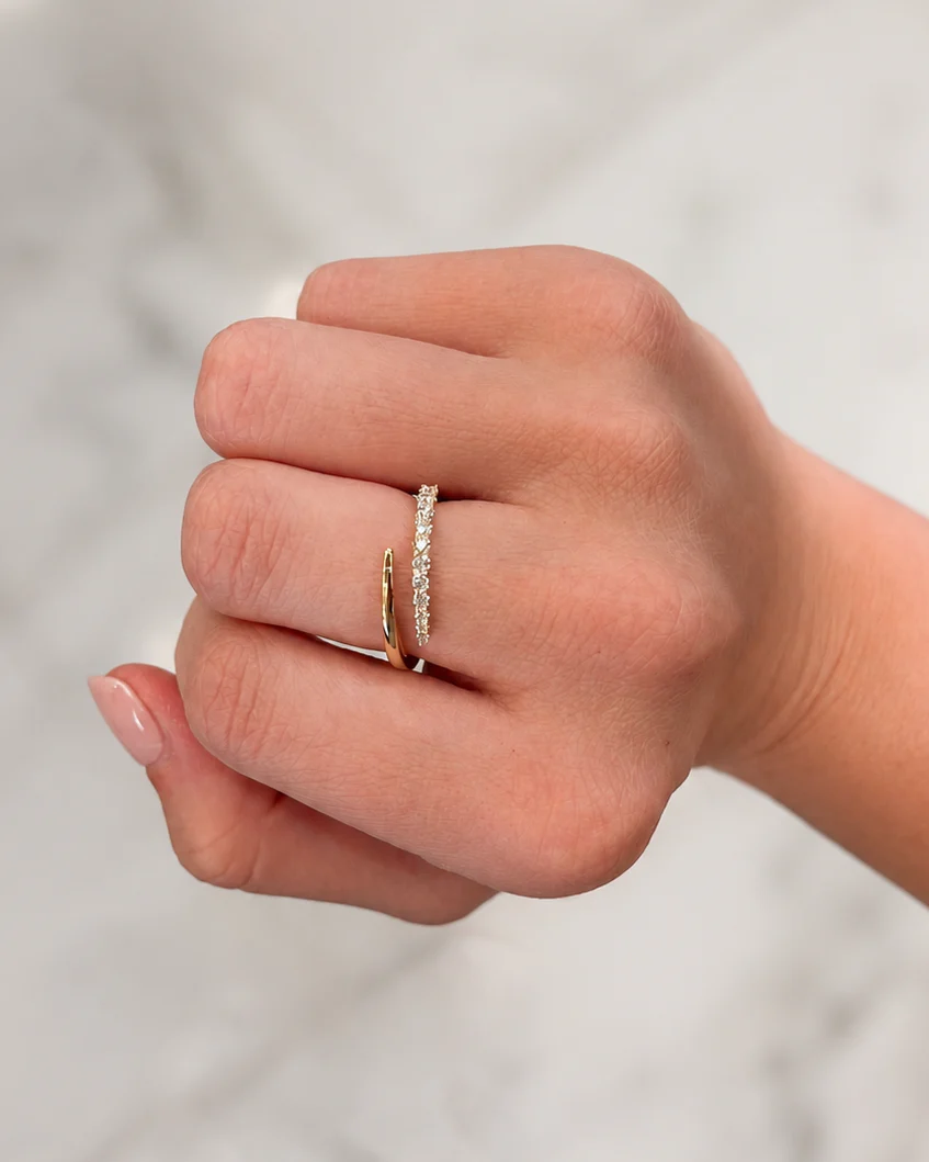 Pointed Diamond Bypass Ring, 0.27ctw - Image 4