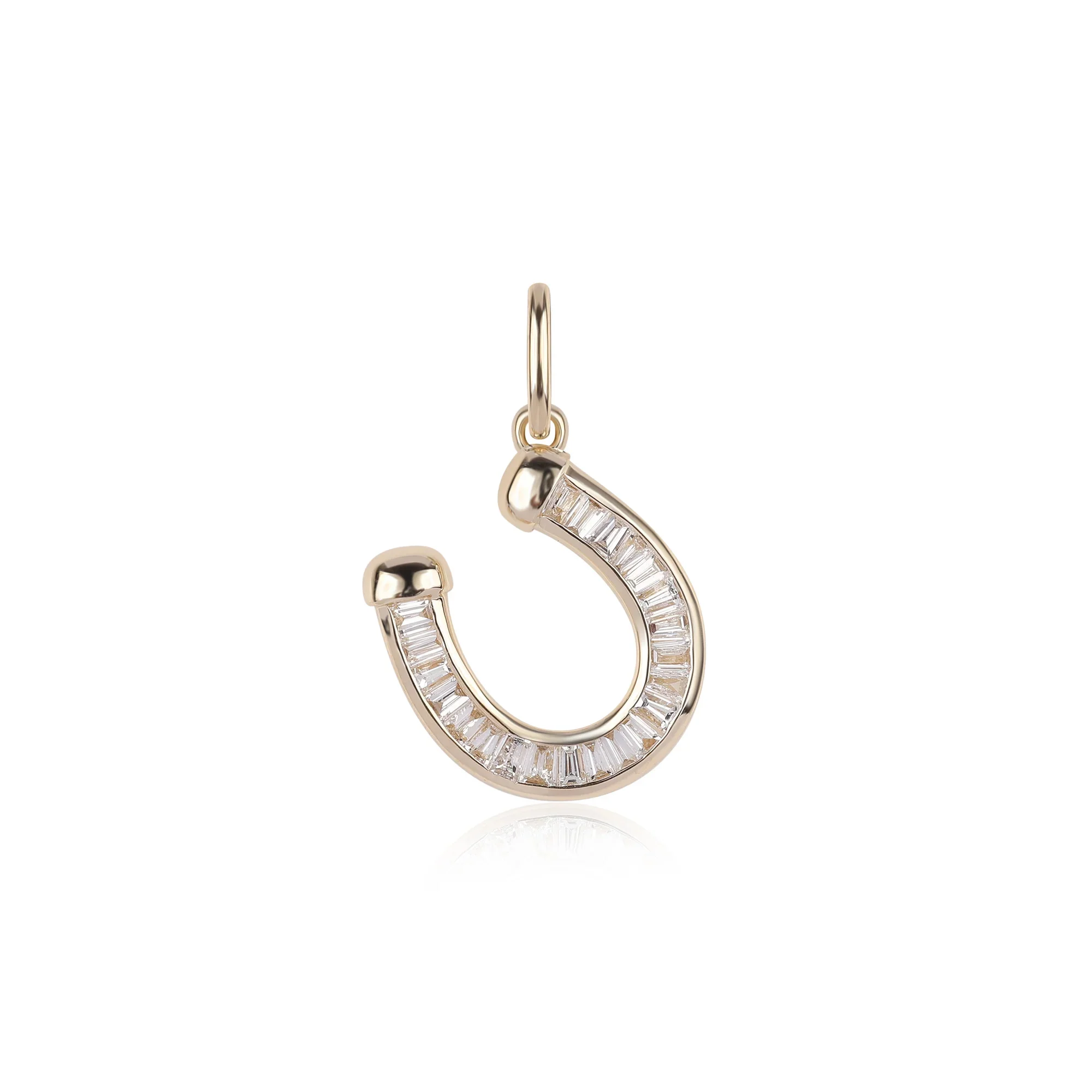 Rachel Reid 14k Yellow Gold Diamond Horseshoe Charm