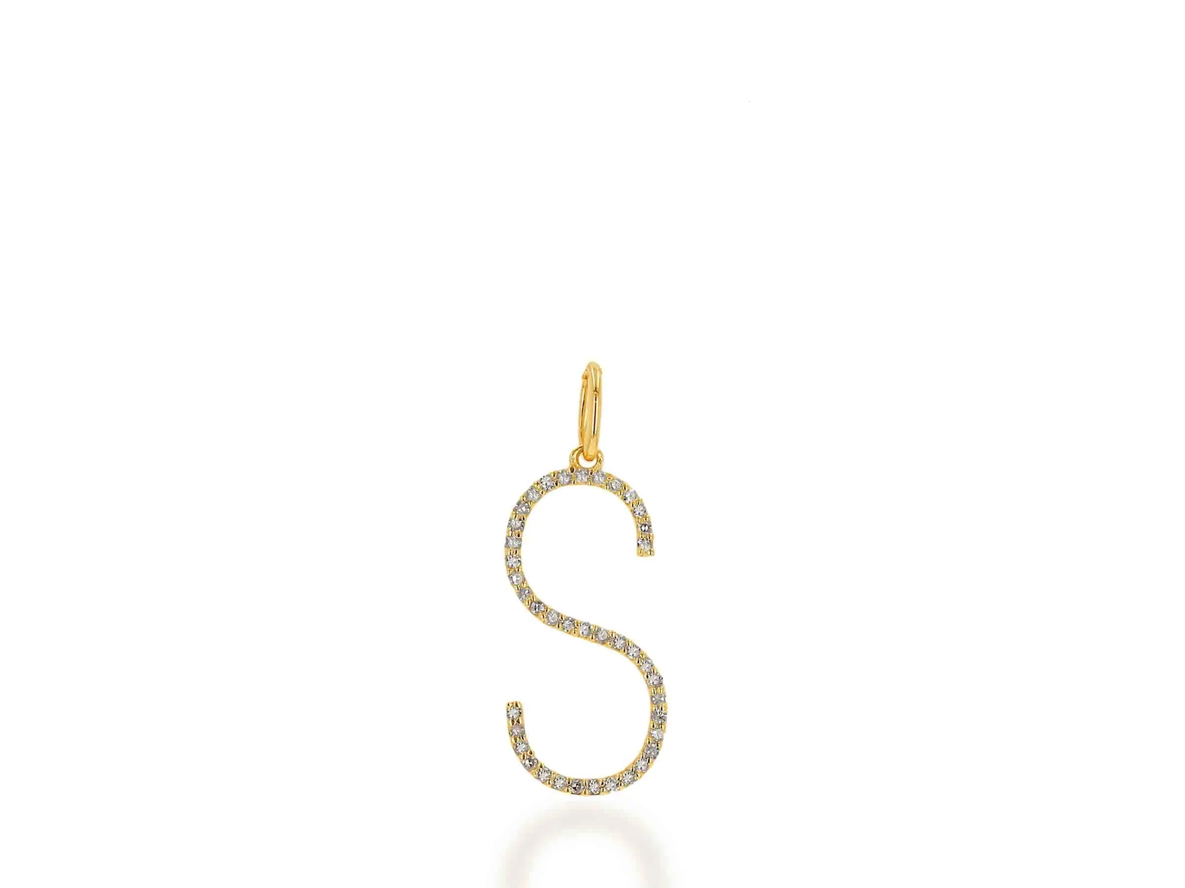 Rachel Reid 14k Yellow Gold Diamond Oversized Letter "S" Charm