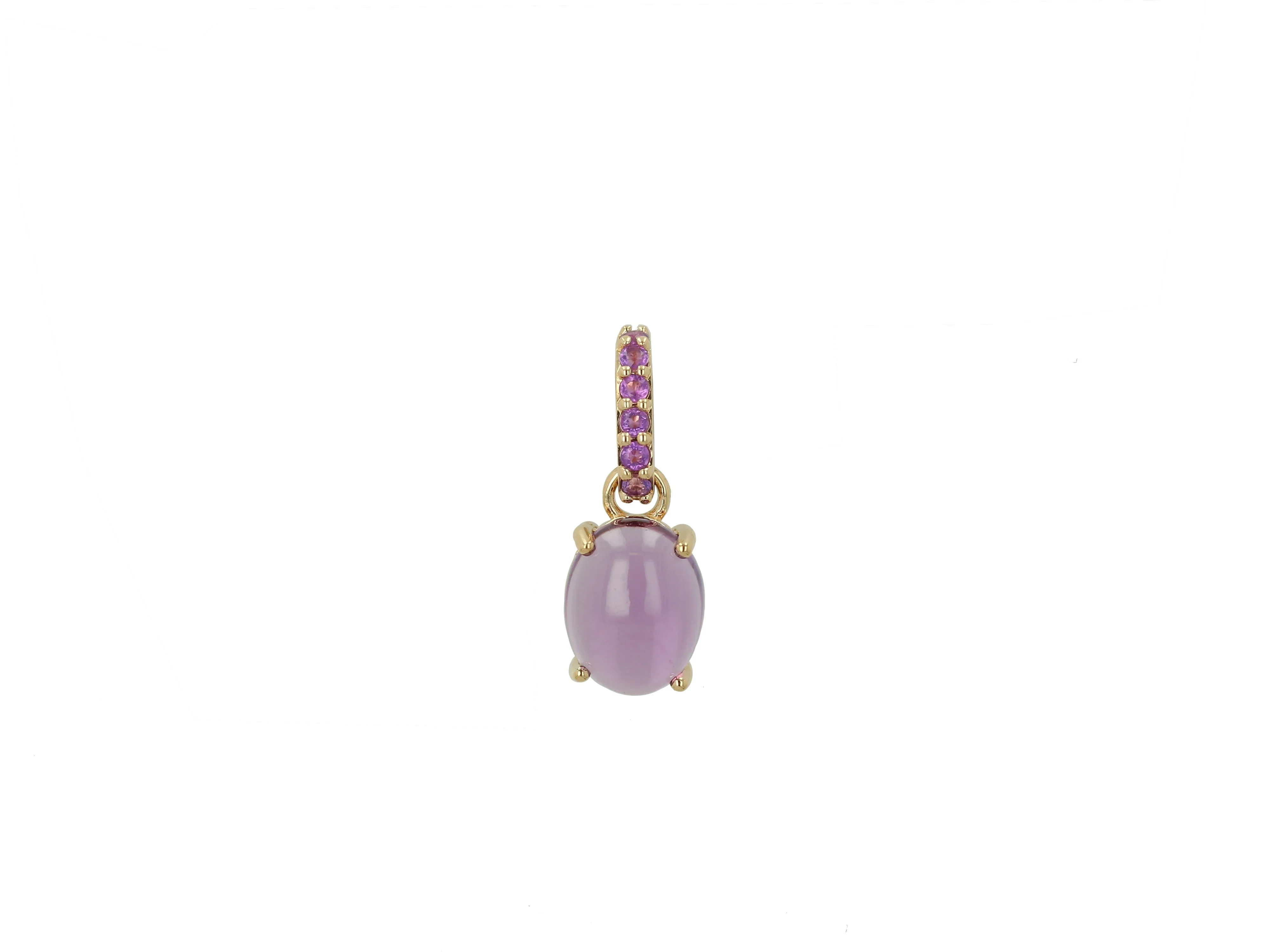 Rachel Reid 14k Yellow Gold Oval Amethyst Charm