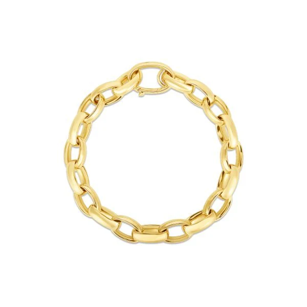 Roberto Coin 18k Yellow Gold Designer Gold Oval Link Bracelet