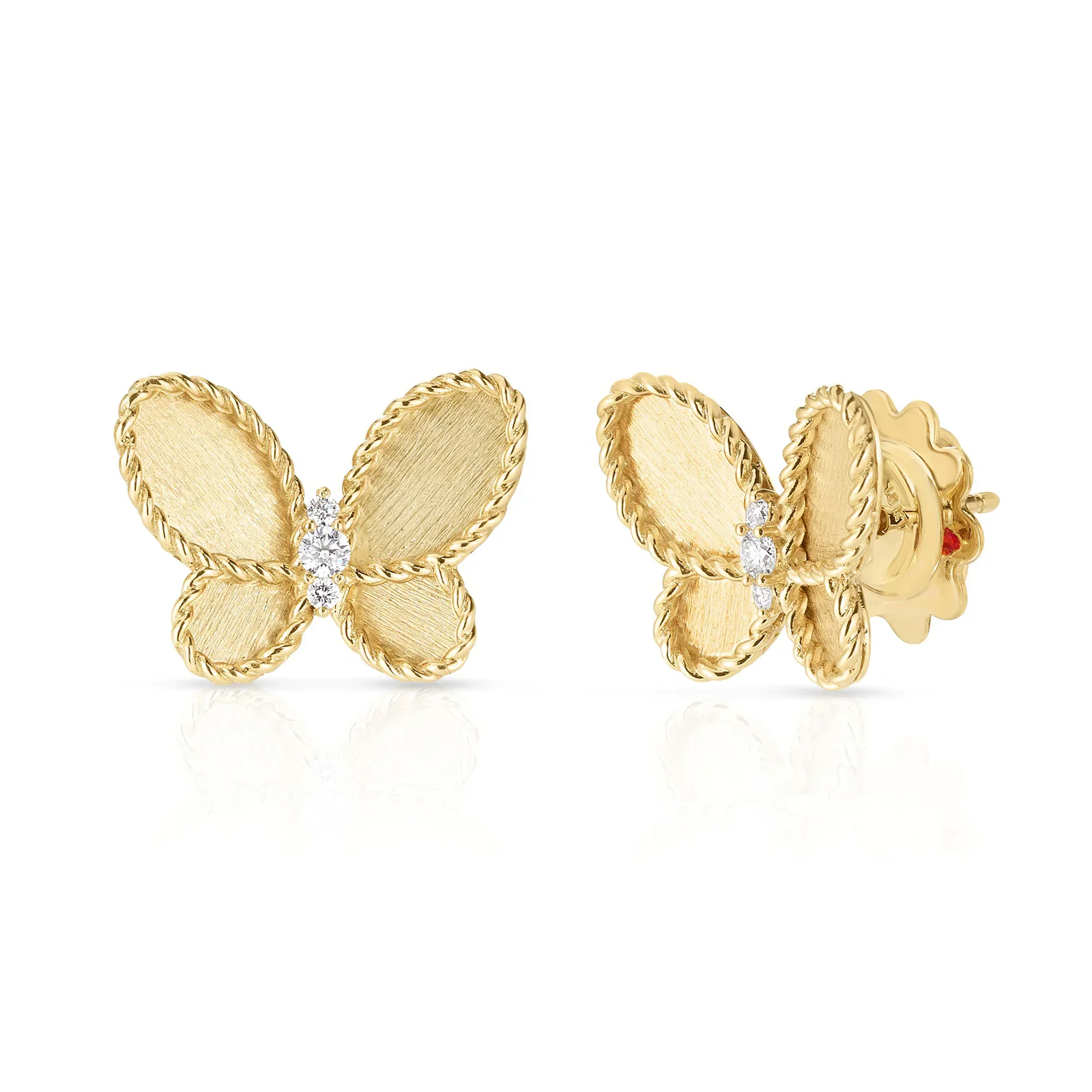 Roberto Coin 18k Yellow Gold Jasmine Diamond Earrings