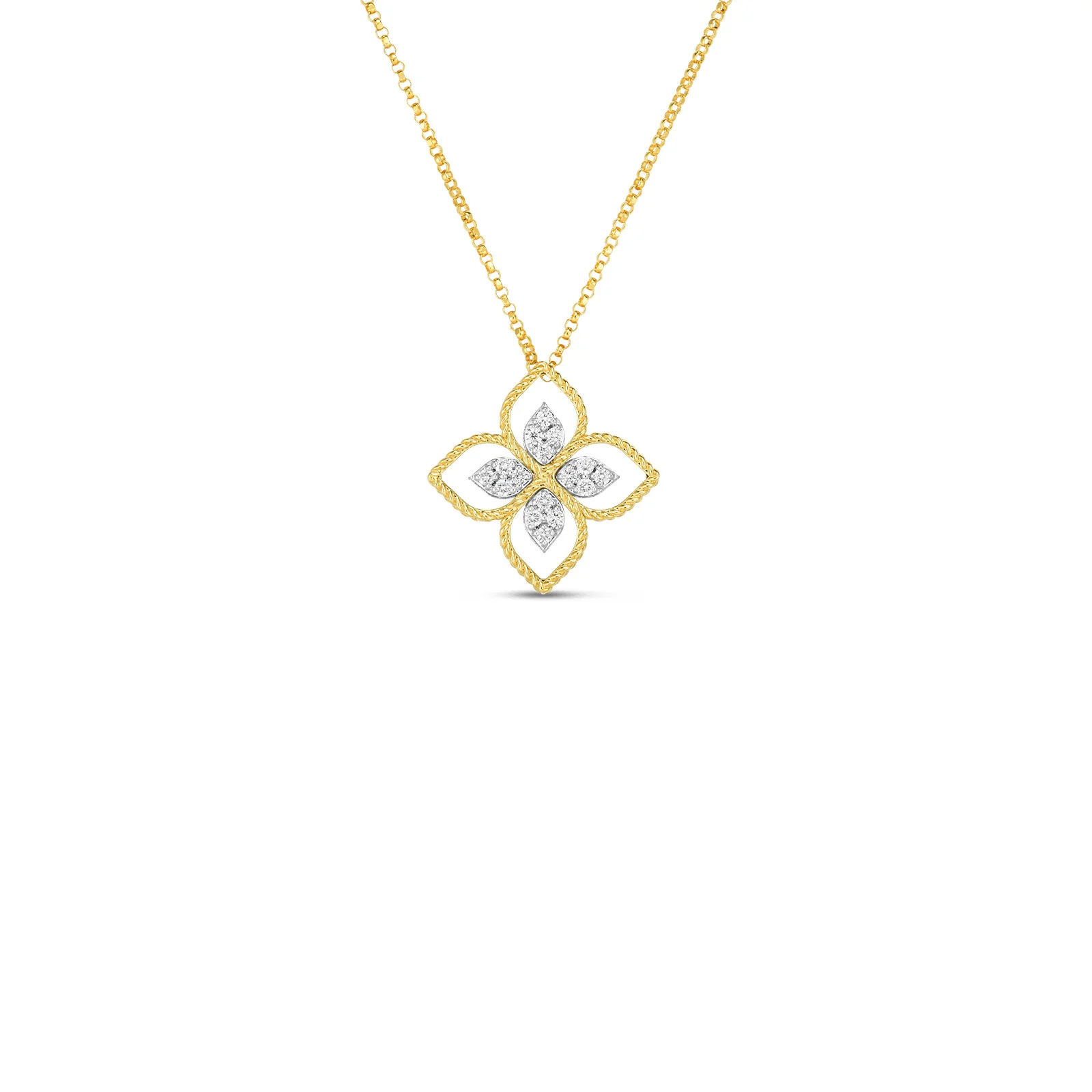 Roberto Coin 18k Yellow Gold Principessa Large Princess Flower Necklace