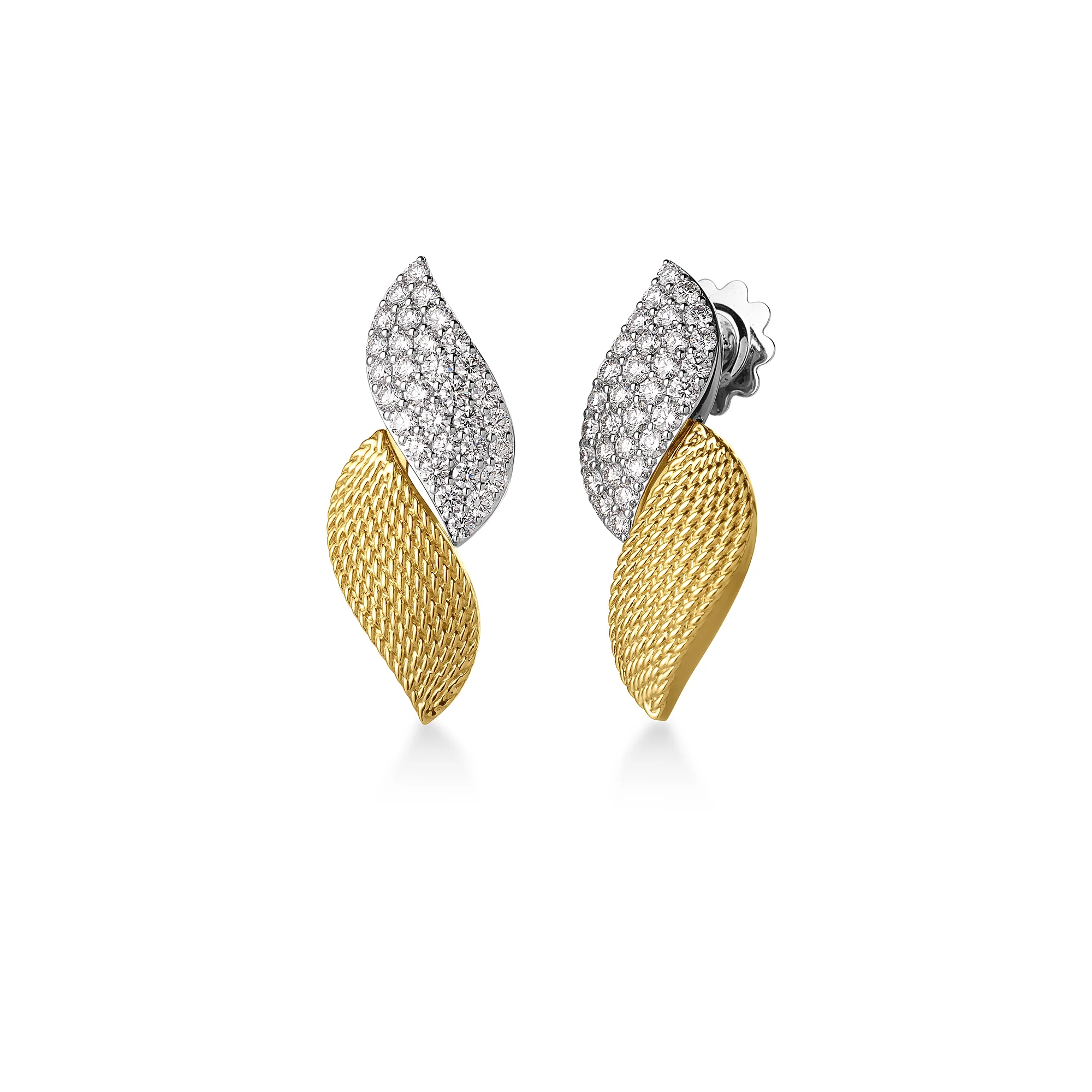 Roberto Coin 18k Yellow & White Gold San Marco Diamond Earrings