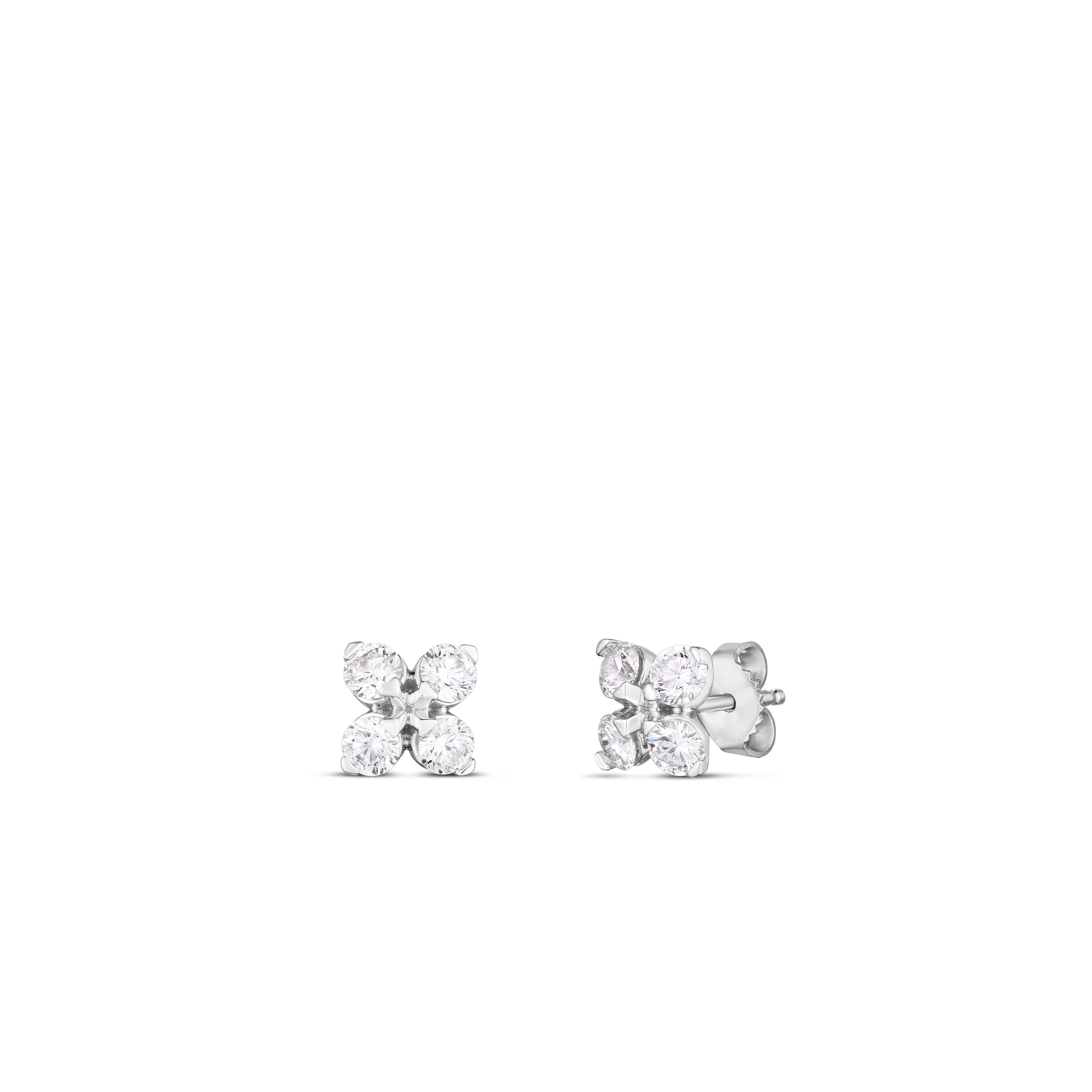 Roberto Coin 18k White Gold Love In Verona Diamond Earrings