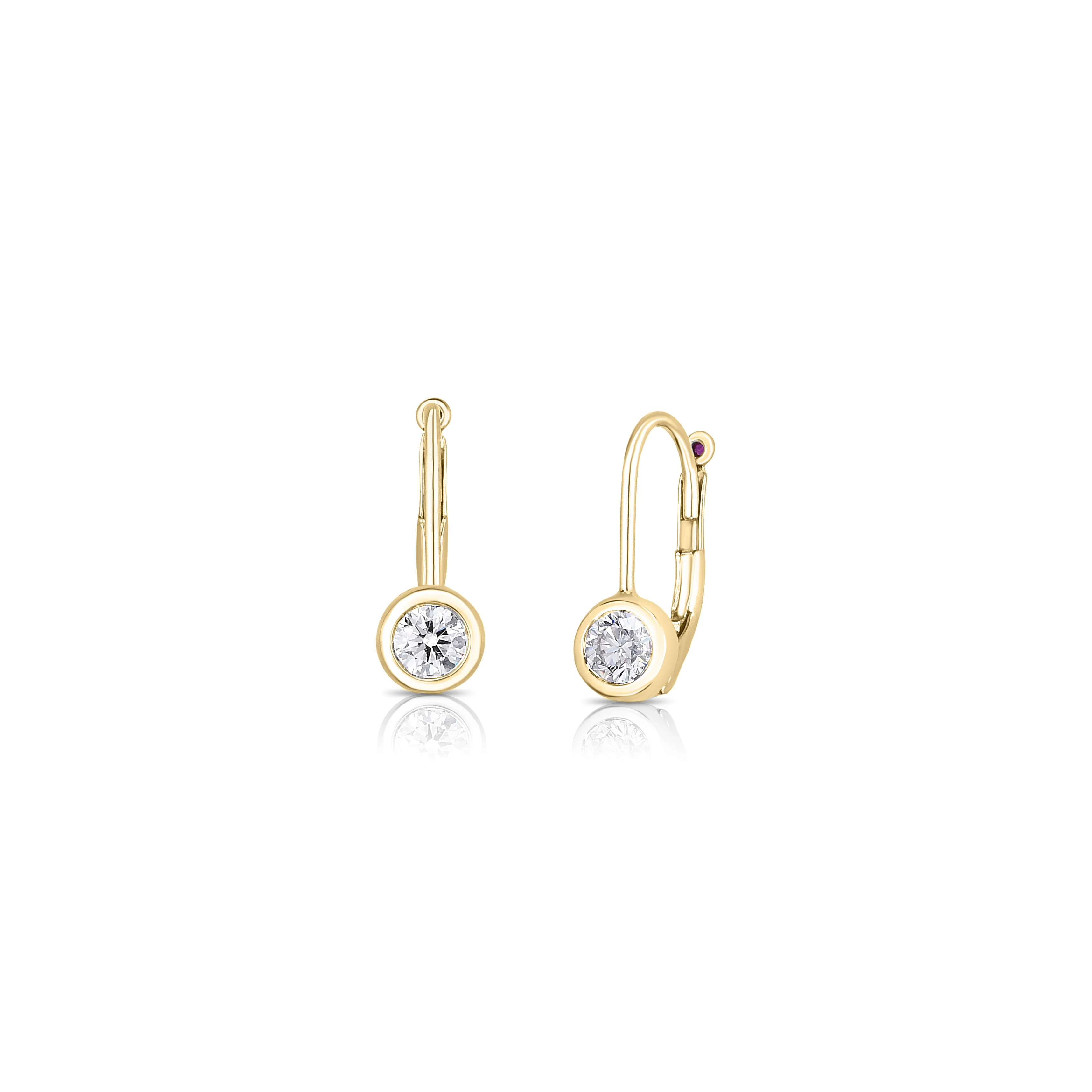 Roberto Coin 18k Yellow Gold Bezel Diamond Earrings