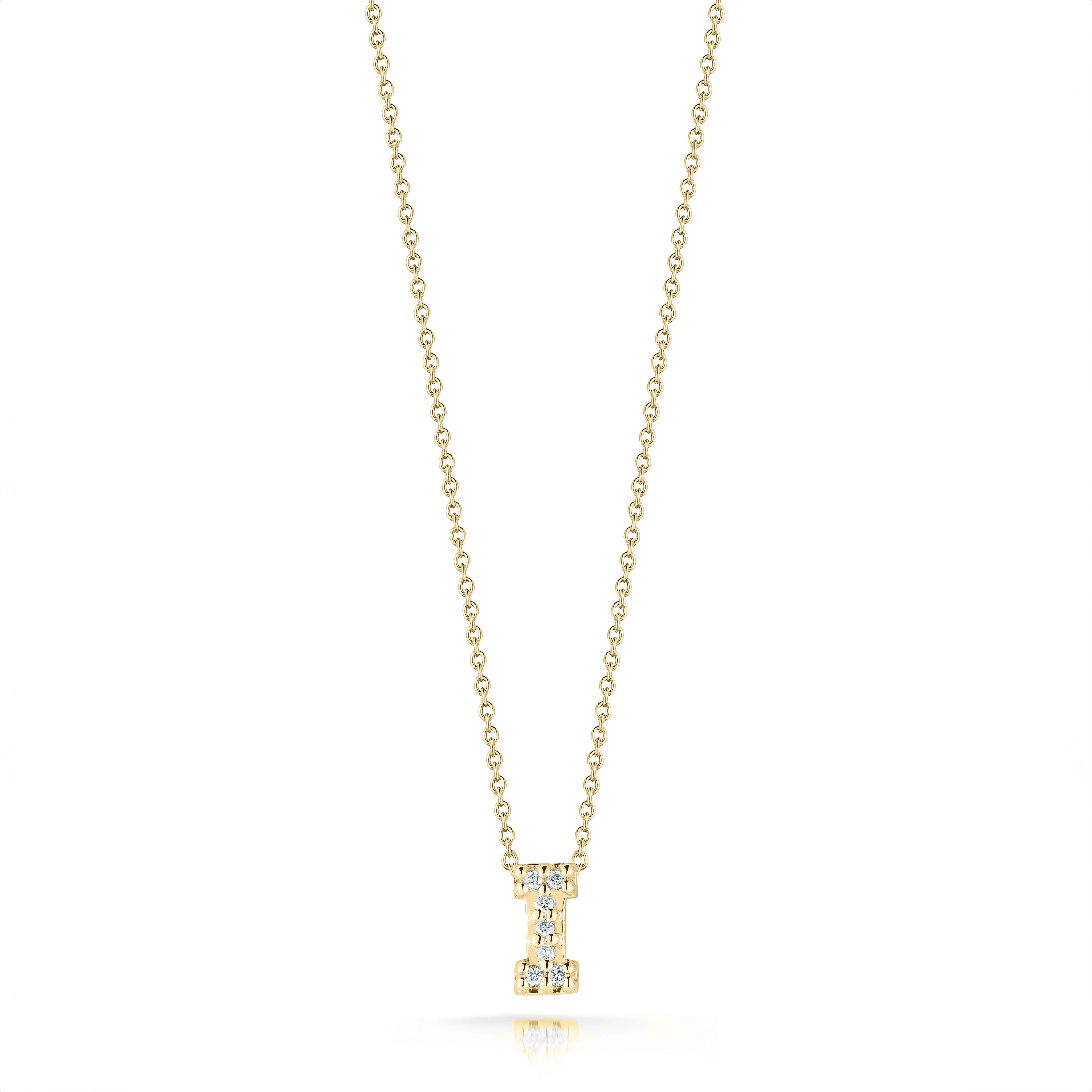 Roberto Coin 18k Yellow Gold Tiny Treasures Diamond Love Letter "I" Necklace