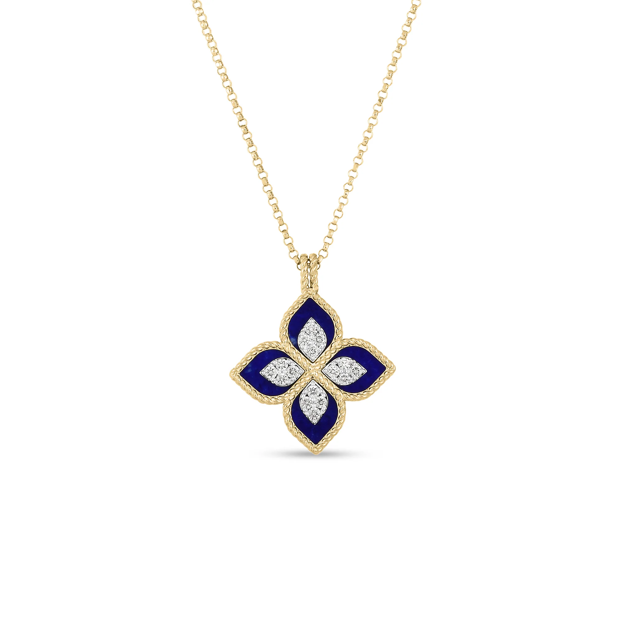 Roberto Coin 18k White & Yellow Gold Venetian Colored Gemstone & Diamond Necklace