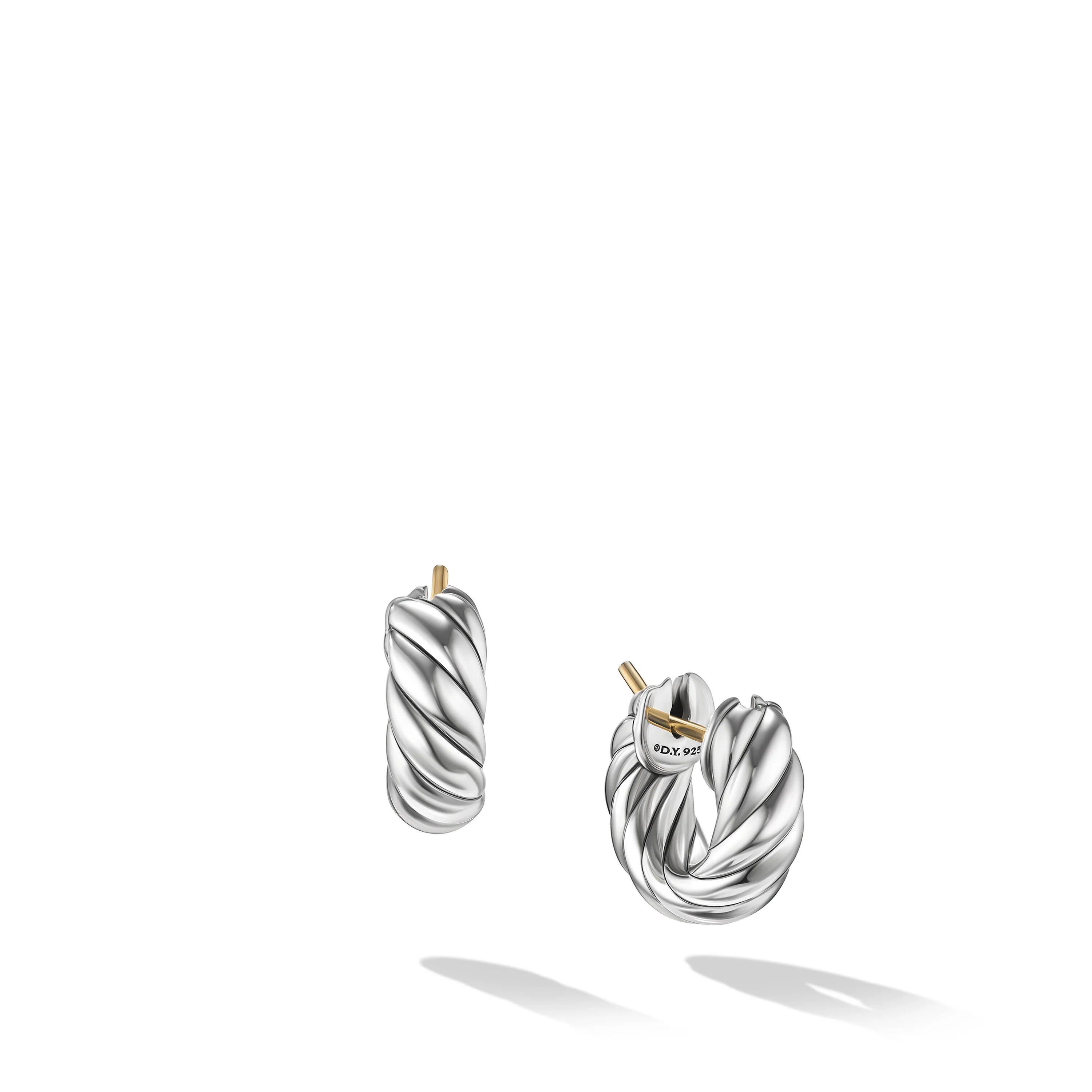 David Yurman Sculpted Cable Hoop Earrings In Sterling Silver, 14.4mm