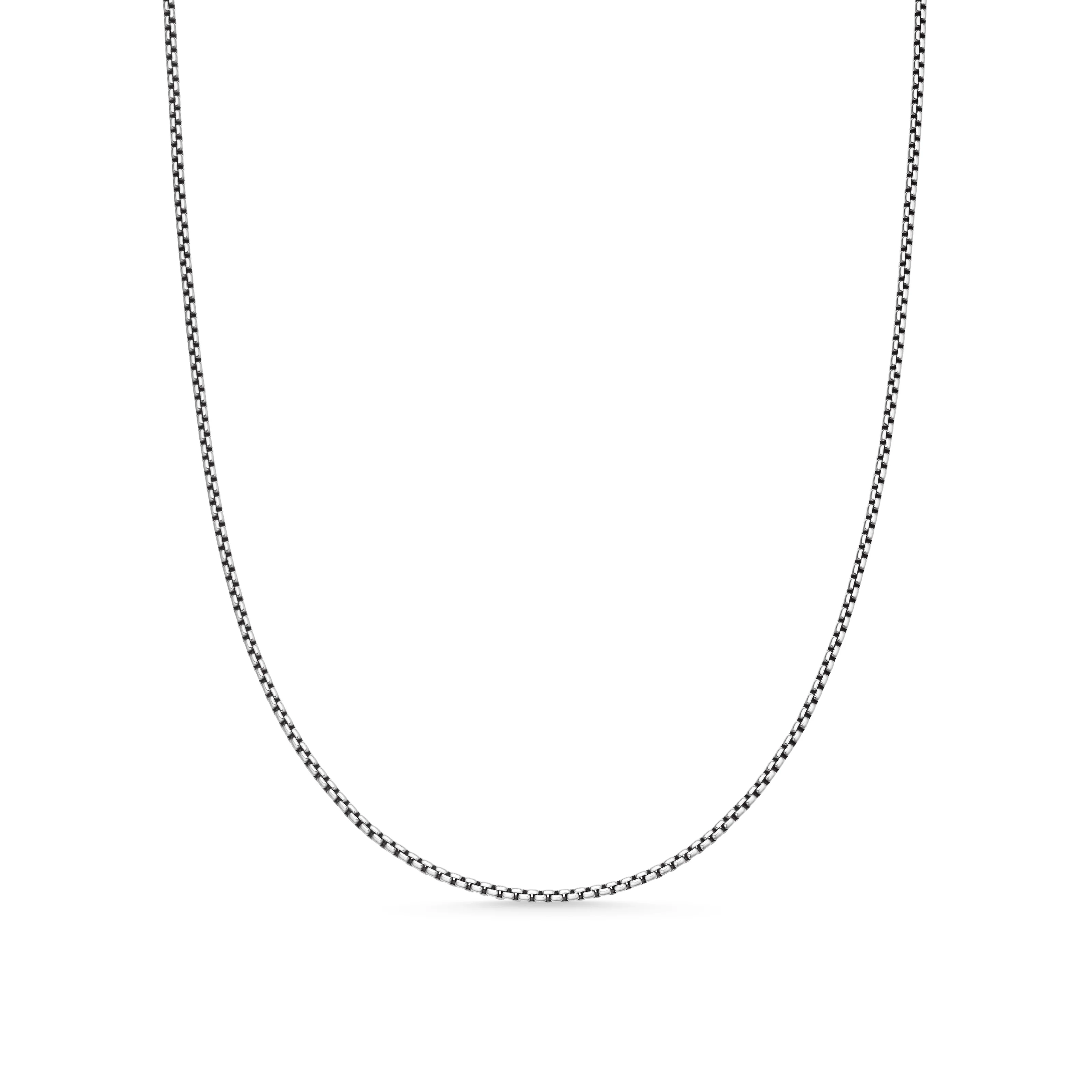 David Yurman Box Chain Necklace In Sterling Silver With 14k Yellow Gold Accent, 1.7mm