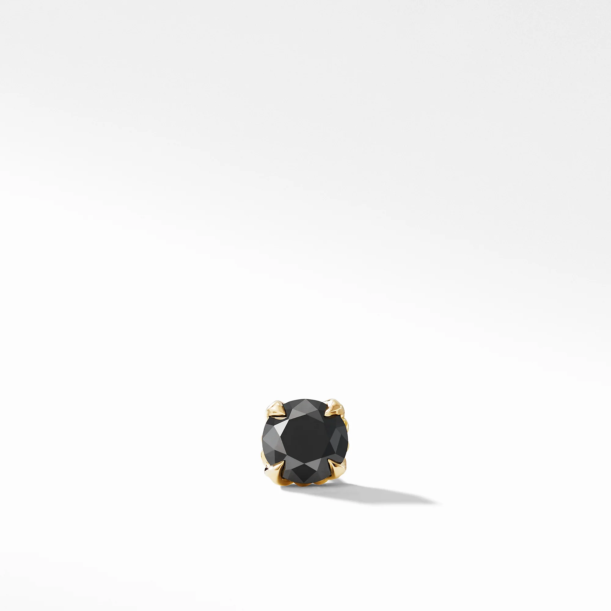 David Yurman Stud Earring In 18k Yellow Gold With Black Diamond, 7mm